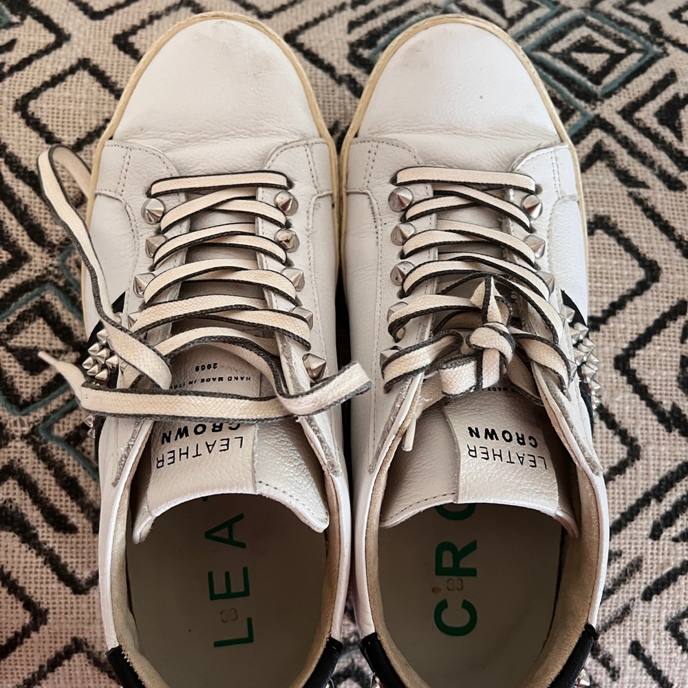 Leather Crown White Sneakers